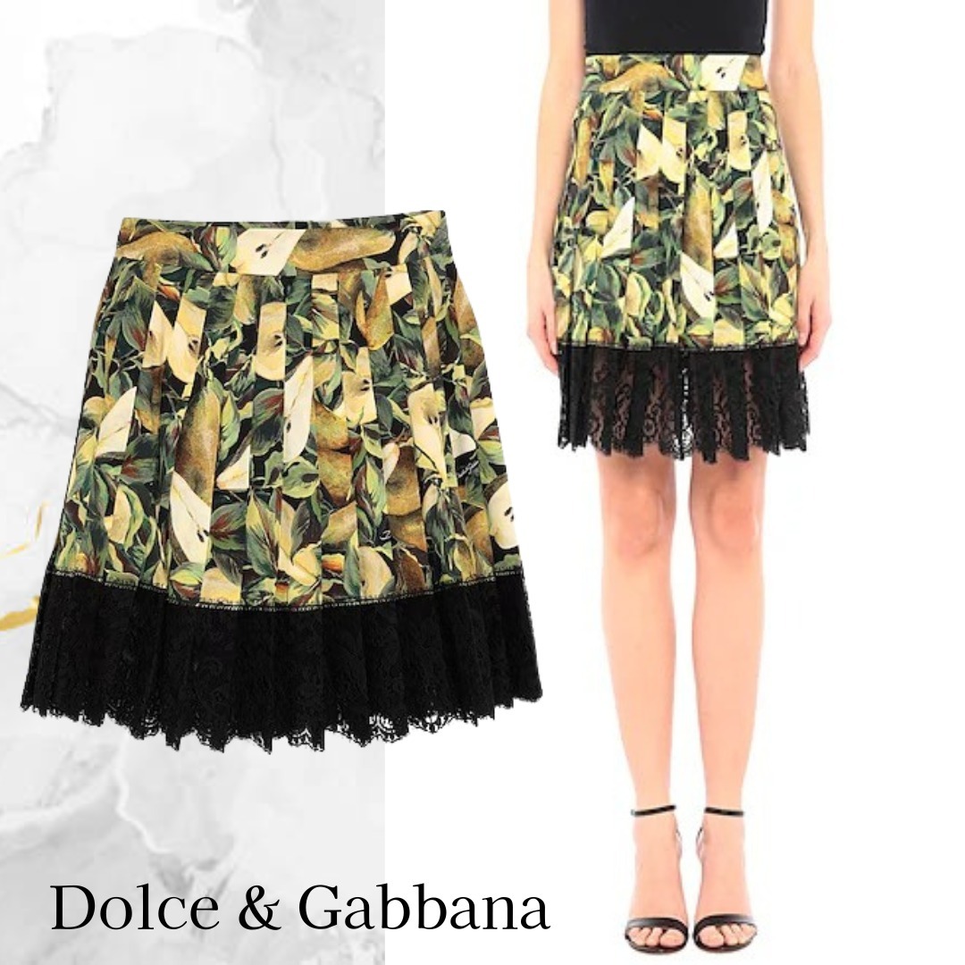 Dolce & Gabbana☆レース プリーツ ミニスカート