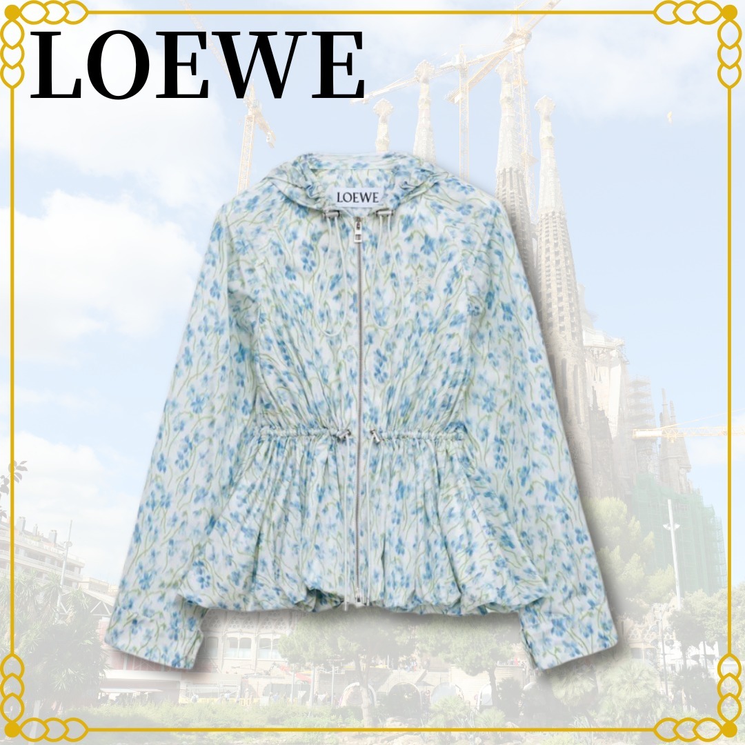 新作☆LOEWE フード付 花柄 ジャケット レギュラー丈 S359Y02XEJ