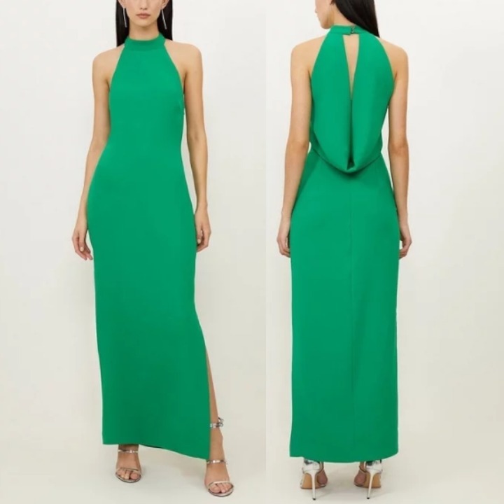 安心追跡【KAREN MILLEN】フルード テーラード ホルター ドレス
