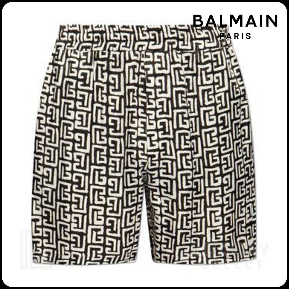 【Balmain】MONOGRAM PRINT SHORTS◆DH1PA105VF40