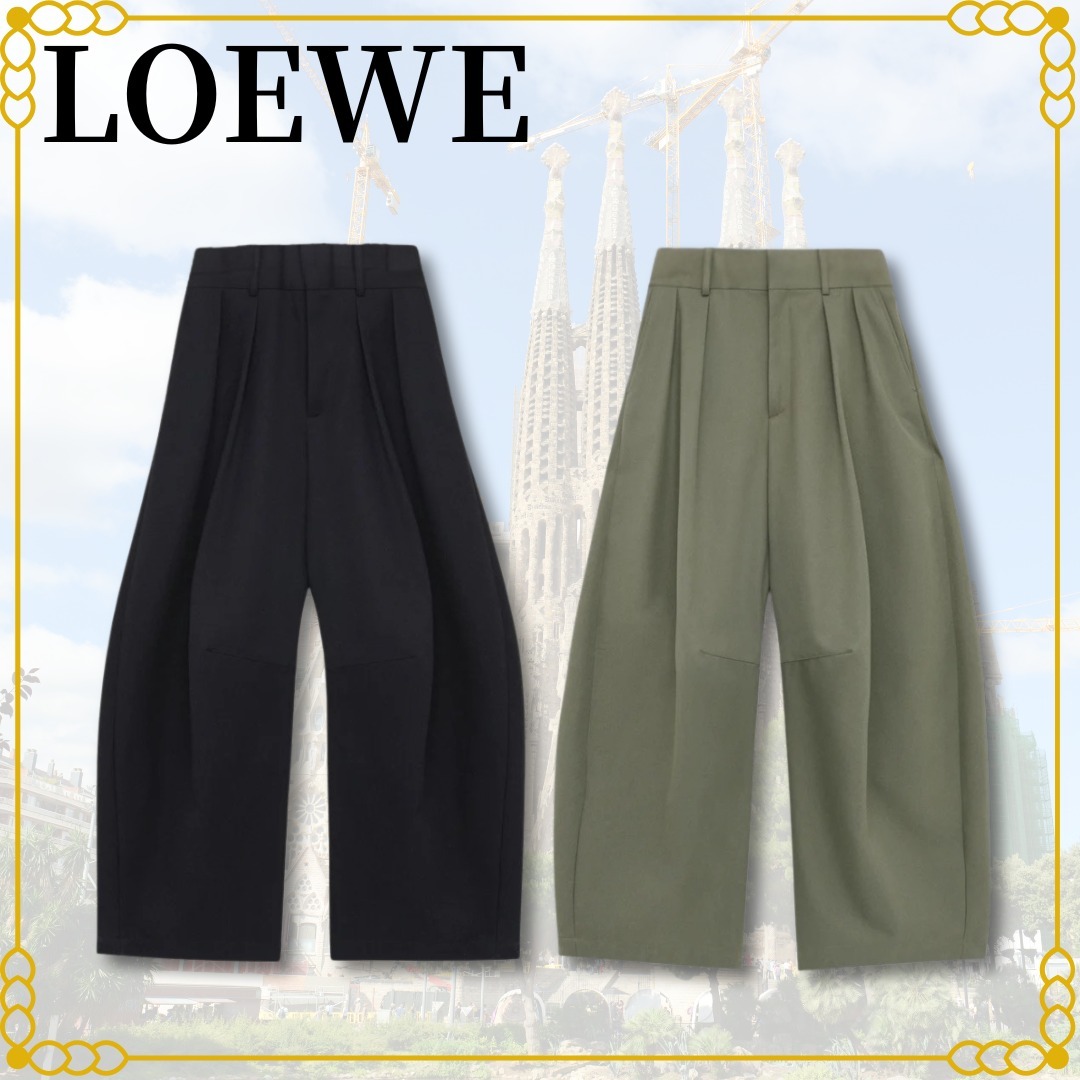 新作☆LOEWE直営店 コットン＆シルク バレルパンツ S359Y04XH1