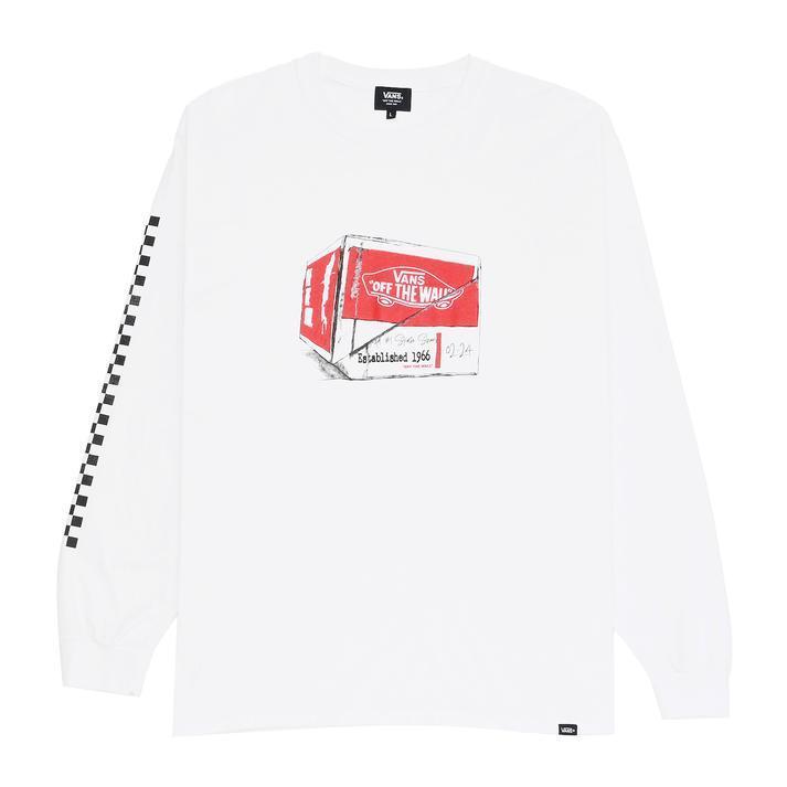 国内配送 VANS VINTAGE SHOE BOX LS TEE WHITE