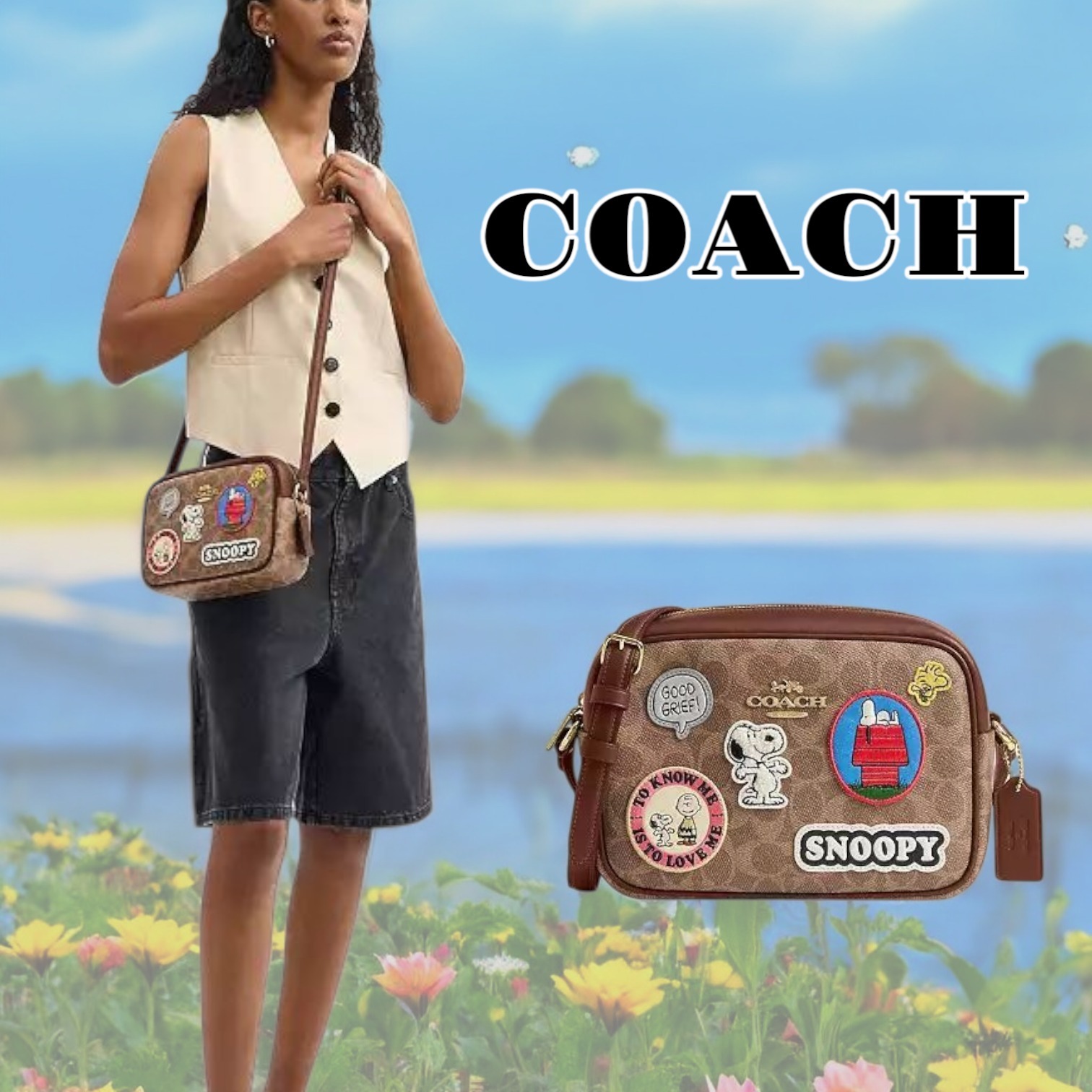 【COACH X PEANUTS】限定コラボ☆CUTE ジェイミーパッチ バッグ