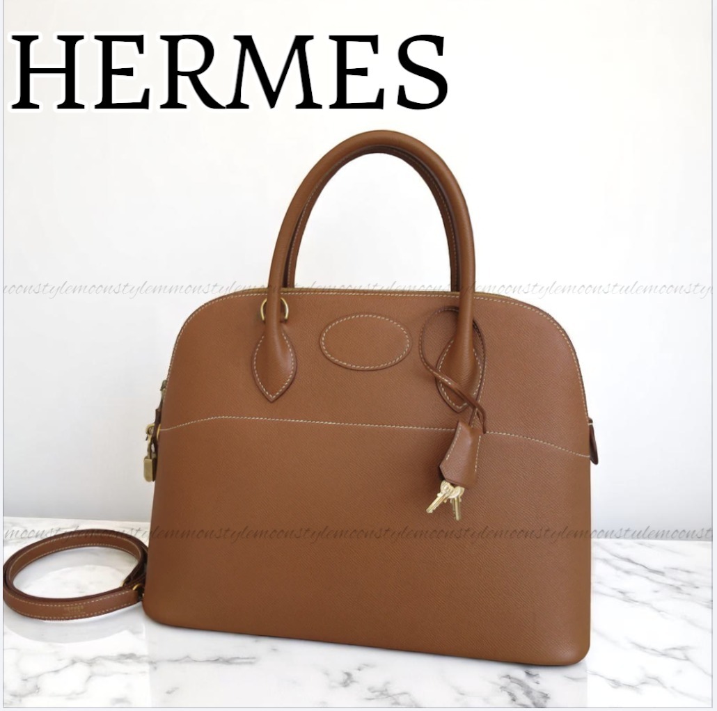 HERMESエルメス★ボリード35 クシュベル ゴールド Aランク