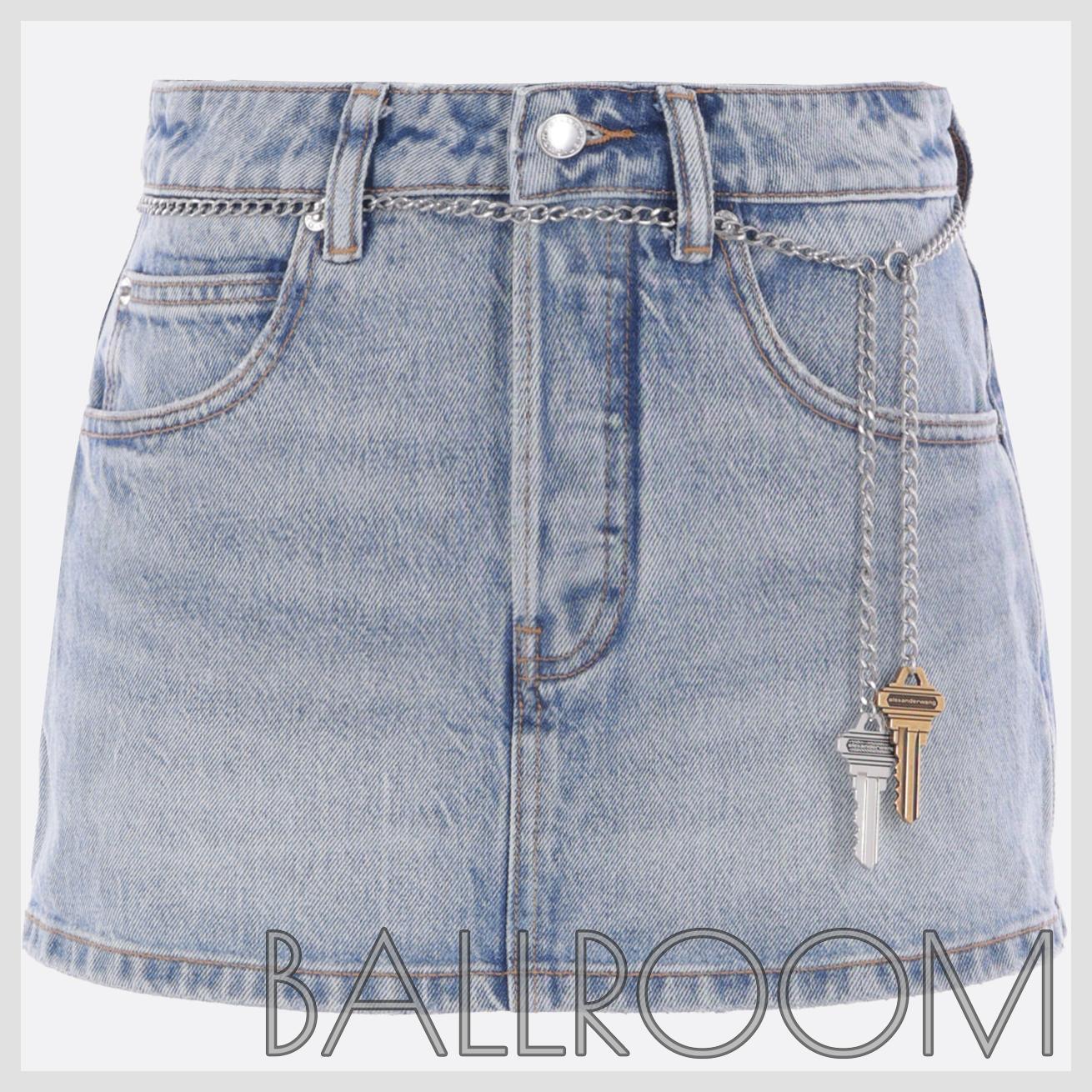 ベルト ALEXANDER WANG DENIM SKORT WITH CHAIN BELT