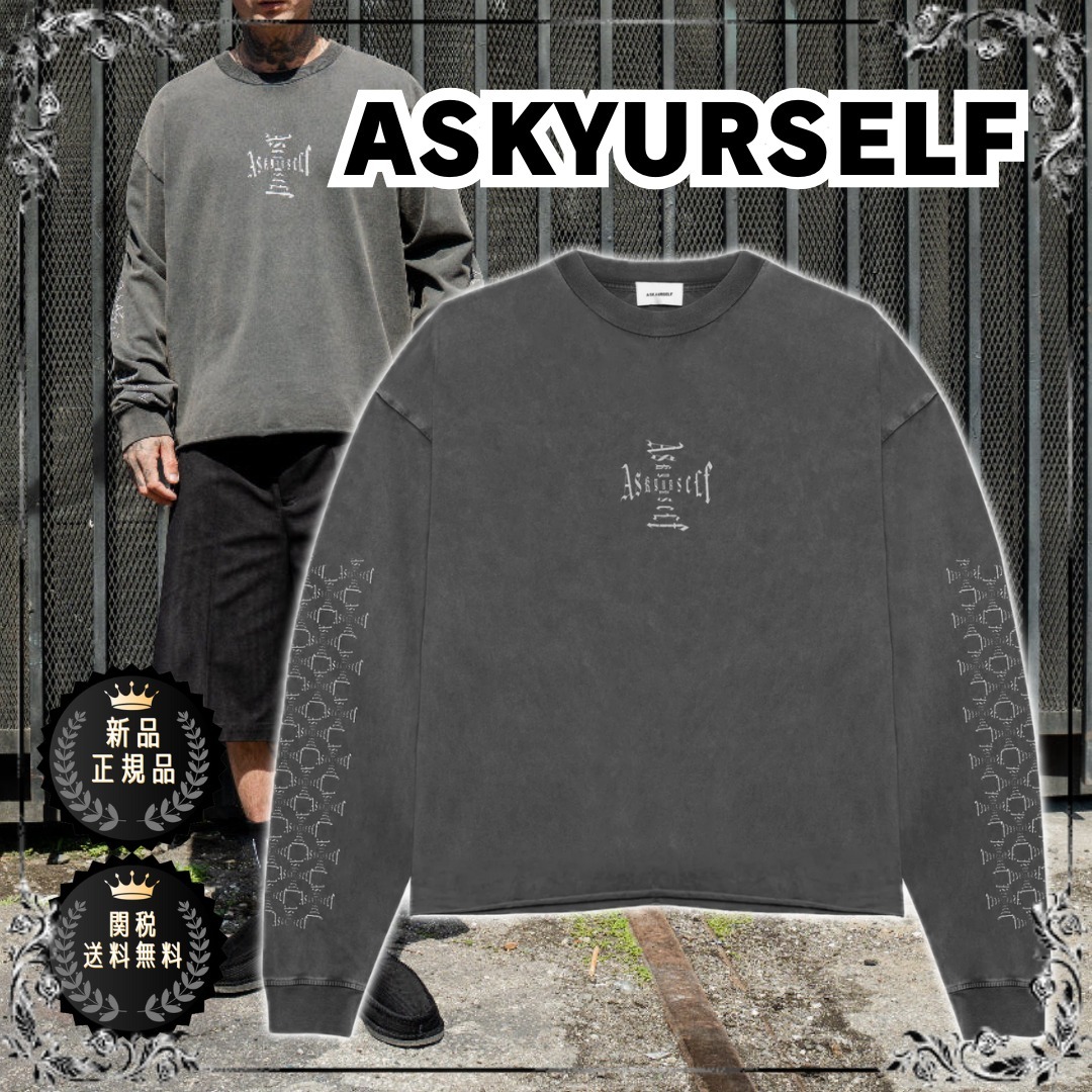 ASKYURSELF ロンT VINTAGE LS CROSS LOGO ○関税送料無料○