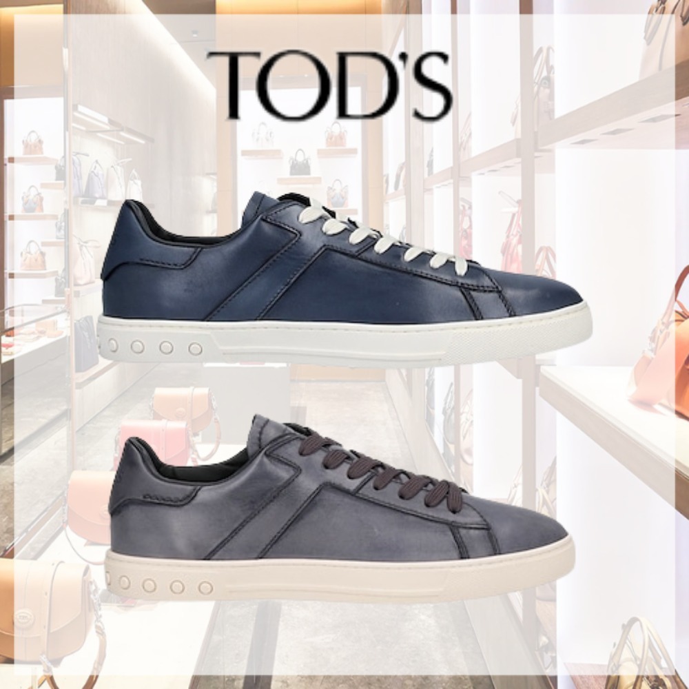 TOD'S* トッズ ロゴ レザー レースアップ スニーカー 無地