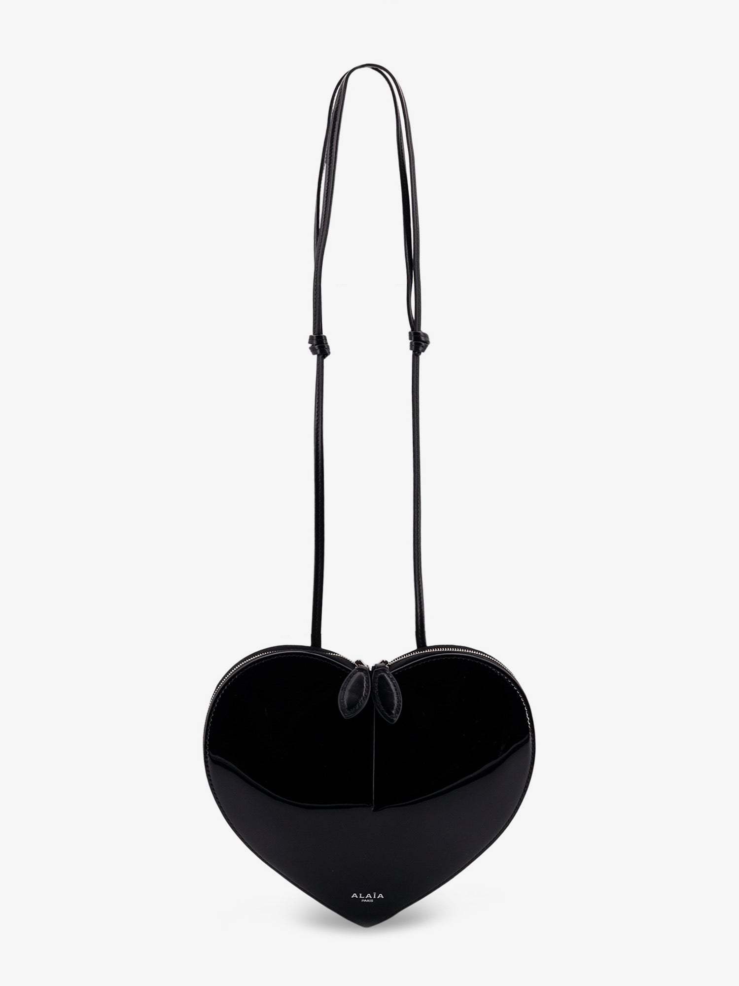 ショルダーバッグ・ポシェット ALAIA Le Coeur patent leather shoulder bag NOIR