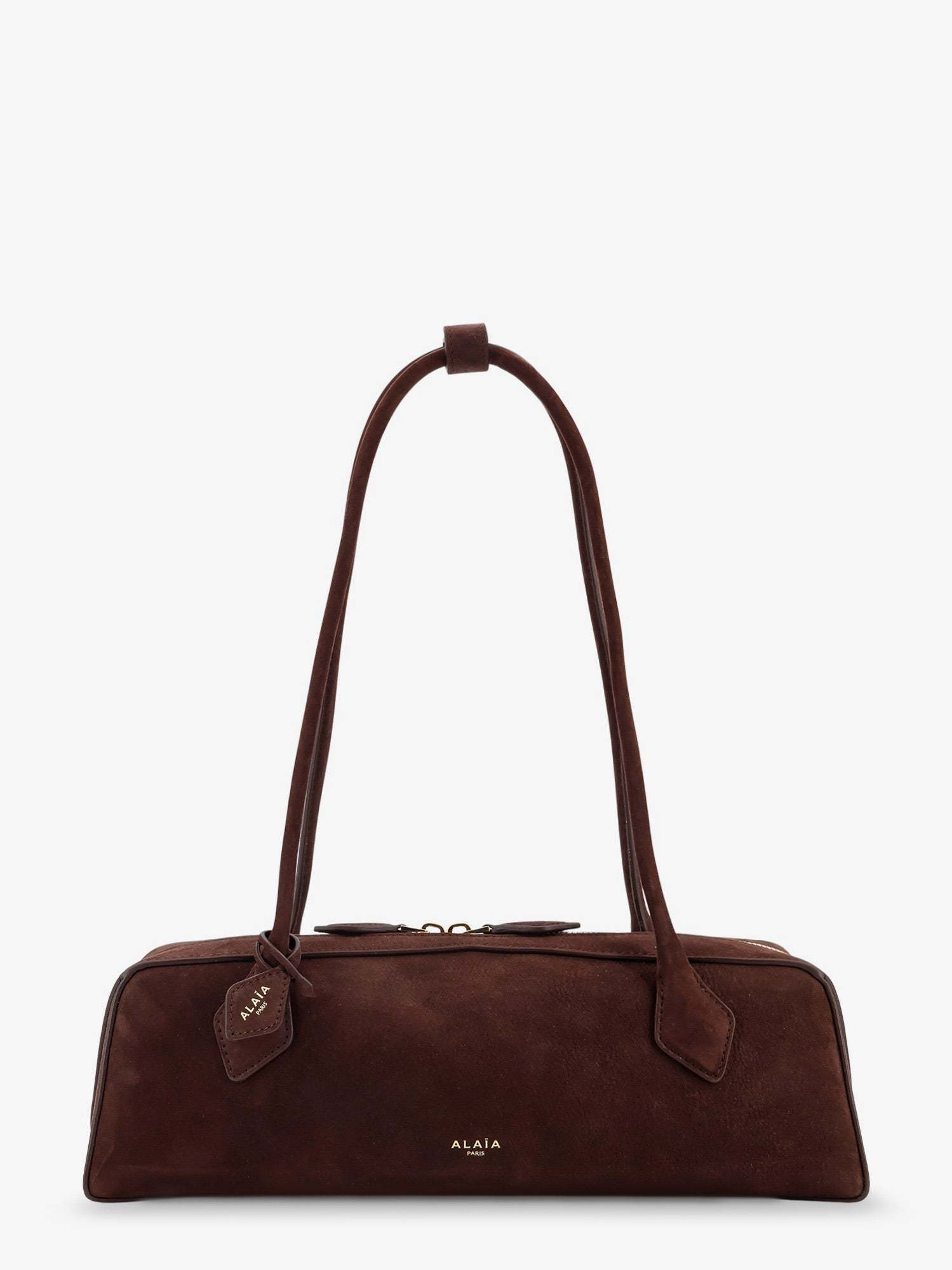 ショルダーバッグ・ポシェット ALAIA Teckel Medium Suede Shoulder Bag BRUN OR