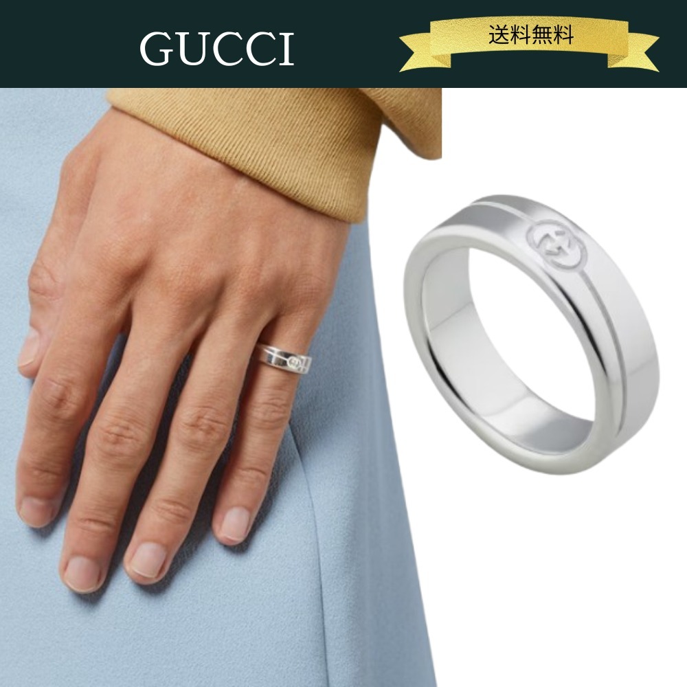 GUCCI ダイアゴナル インターロッキング G リング