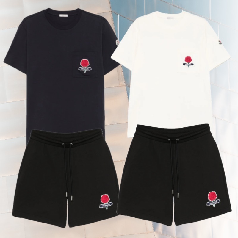 【Moncler】新作★フラワーロゴ Tシャツ ショーツ セットアップ