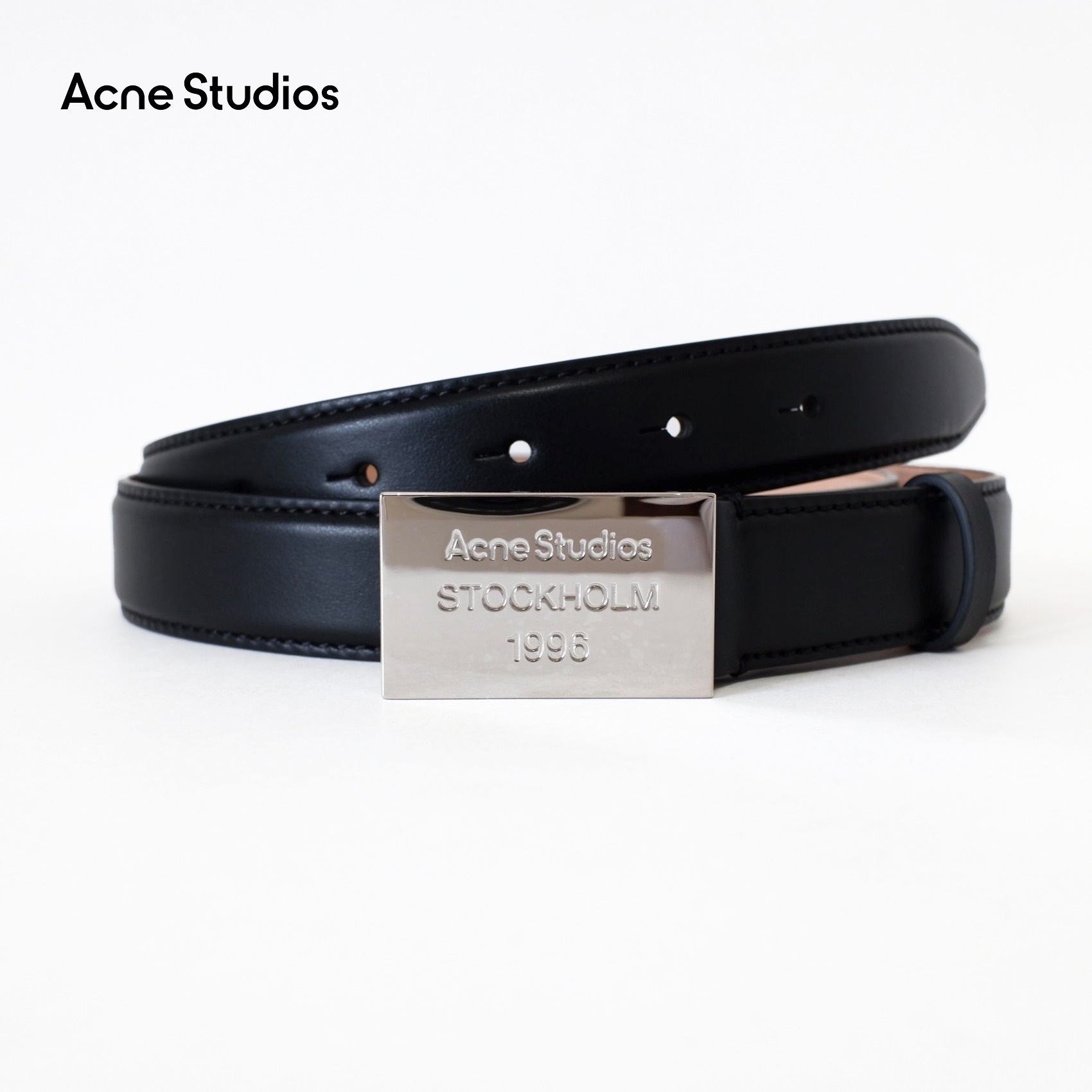 関税込み Acne Studios Engraved Logo leather belt ロゴベルト