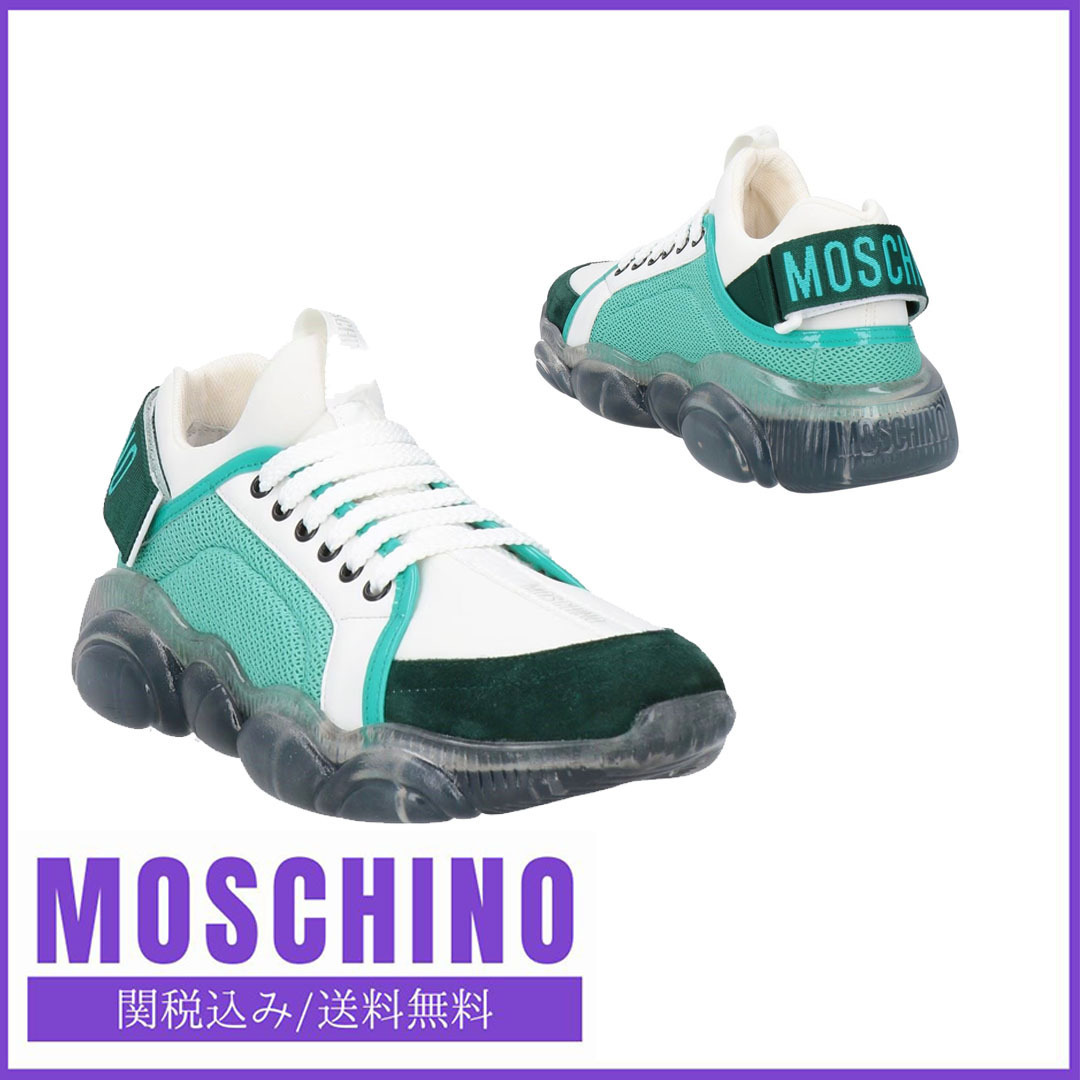 スニーカー【MOSCHINO】関税込み送料無料 レザー スクーバ生地