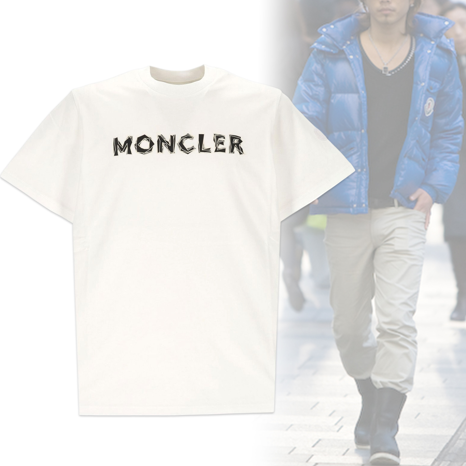 ◆MONCLER◆ 半袖 ロゴプリント Tシャツ コットン