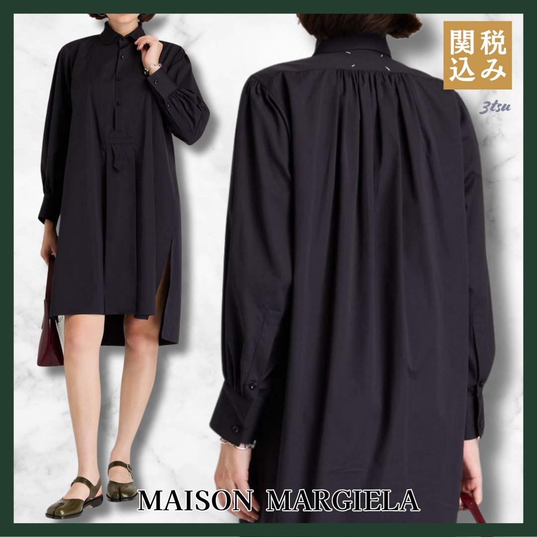 MAISON MARGIELA★4ステッチ コットンポプリン シャツワンピース