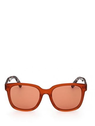 MONCLER Dフレムサンクラス ML0198 45E Moncler ML0198 45E Brown Havana Square Plastic Sunglasses