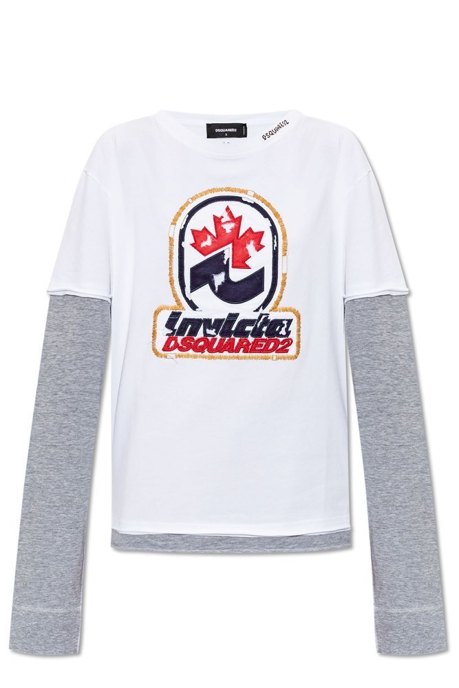 Dsquared2 エクスインヒクタロコ刺繍レイヤトTシャツ 【関税込】