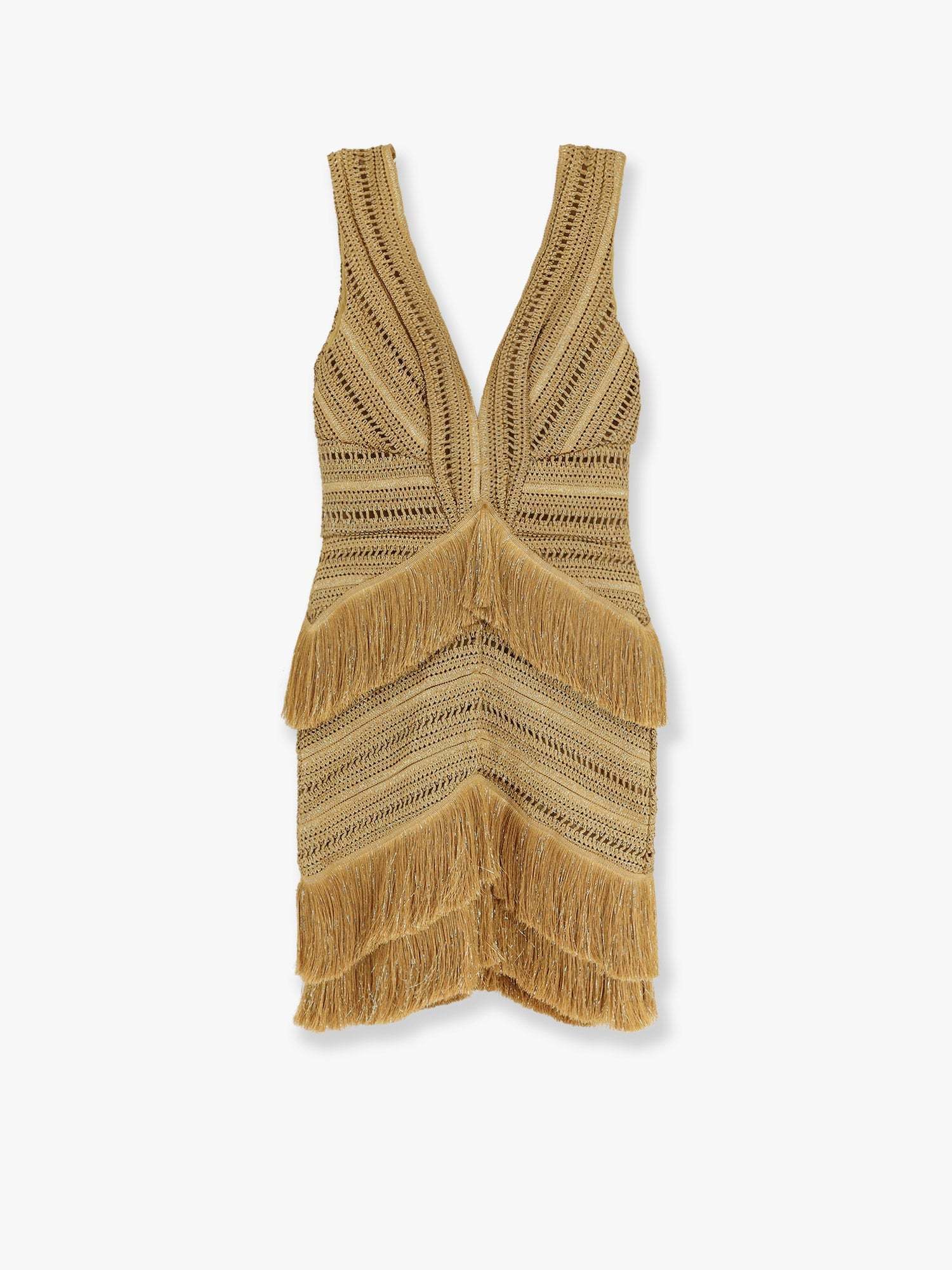 ワンピース PATBO Pampas mini dress embroidery fringes