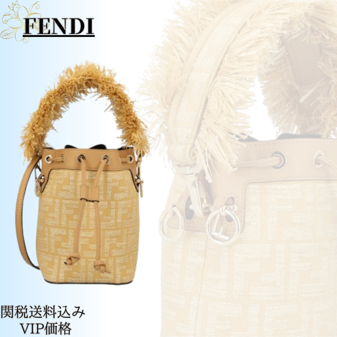 ◆25SS◆関送込【FENDI】モン トレゾール*ラフィアヤシFF*バッグ