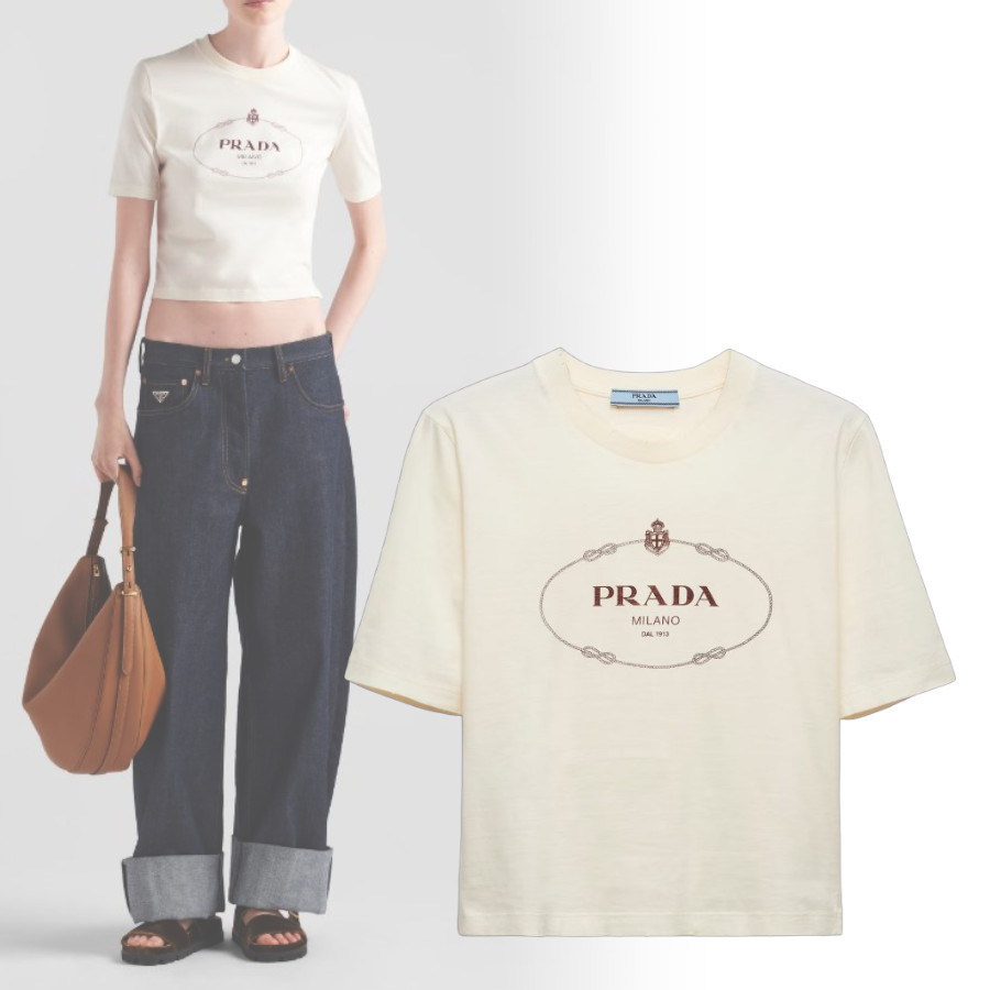 【直営店買付】プラダ☆プリントジャージー Tシャツ☆3549B_15D3