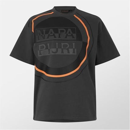 NAPAPIJRI★半袖 ロゴ クルーネック トップス Tシャツ★黒★ NAPAPIJRI(ナパピリ) Tシャツ・カットソー(メンズ) - 海外通販の