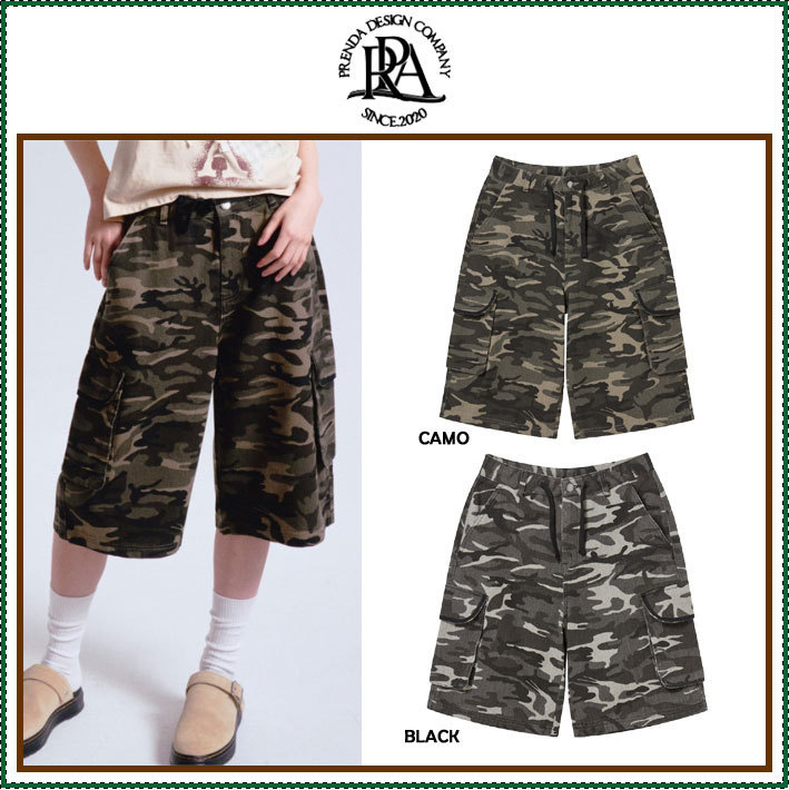 【PRENDA】 CAMO CARGO BERMUDA PANTS / 追跡付