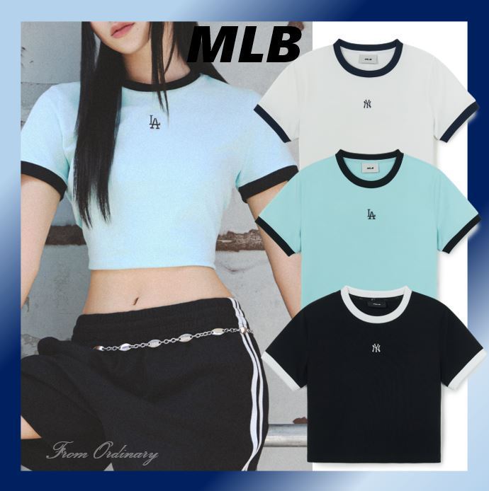 [MLB] W's Ringer Slim Crop T-Shirt ★すぐ品切れ★