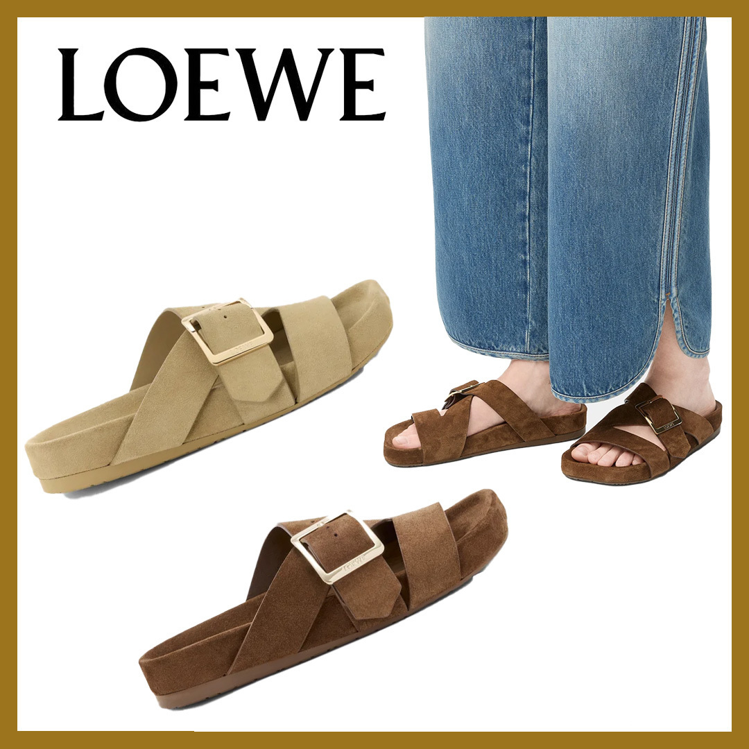 優雅さと快適さを一足に【LOEWE】イーズ バックル スライド*上質