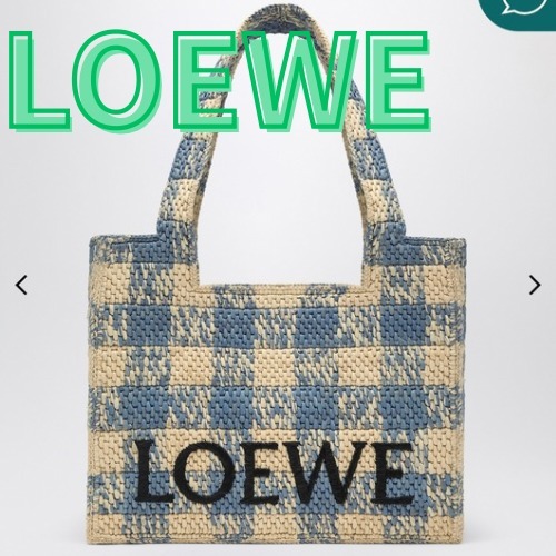 ロエベ ミディアム LOEWE フォントバッグ（ナチュラル/ブルー）