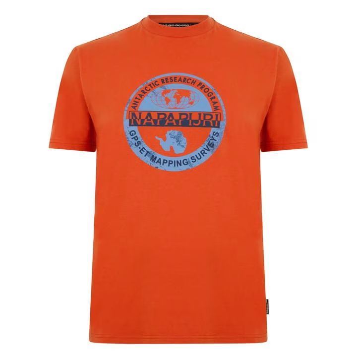 NAPAPIJRI★半袖 ロゴ クルーネック Bollo トップス Tシャツ★橙