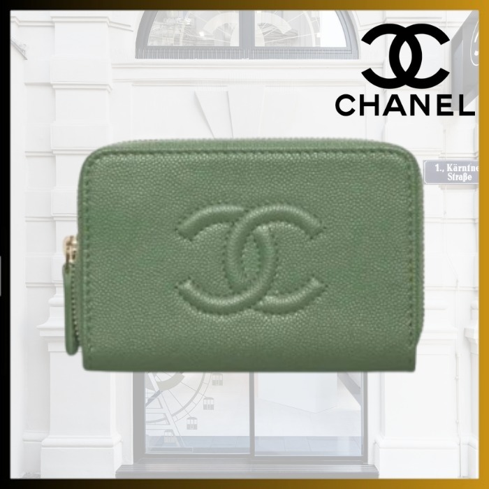 【25A 綺麗で落ち着いた色味】CHANEL ジップコインパース