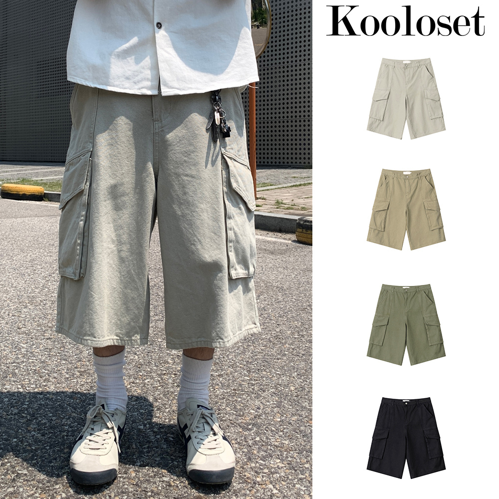 【KOOLOSET】Vintage Washed Cargo Bermuda Pants