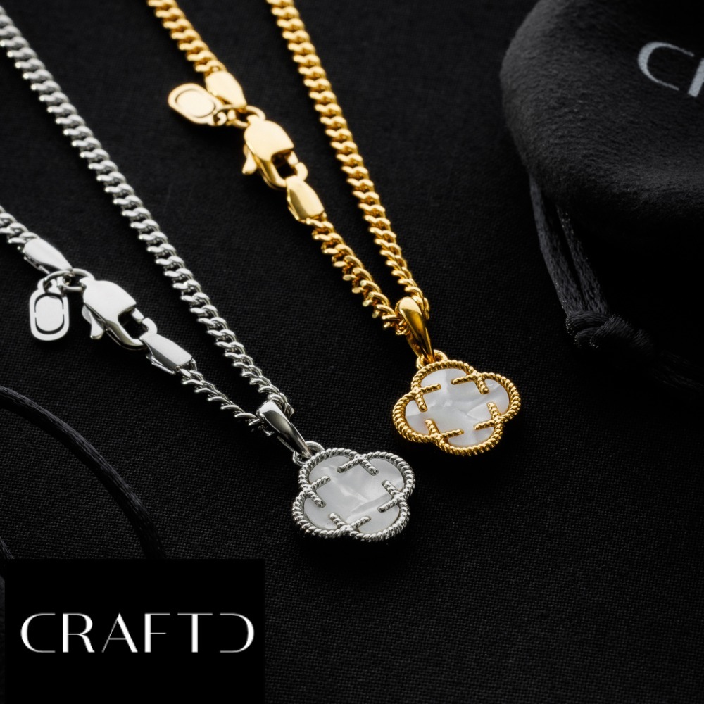 送料/関税無料【CRAFTD】ホワイトクローバーストーンペンダント