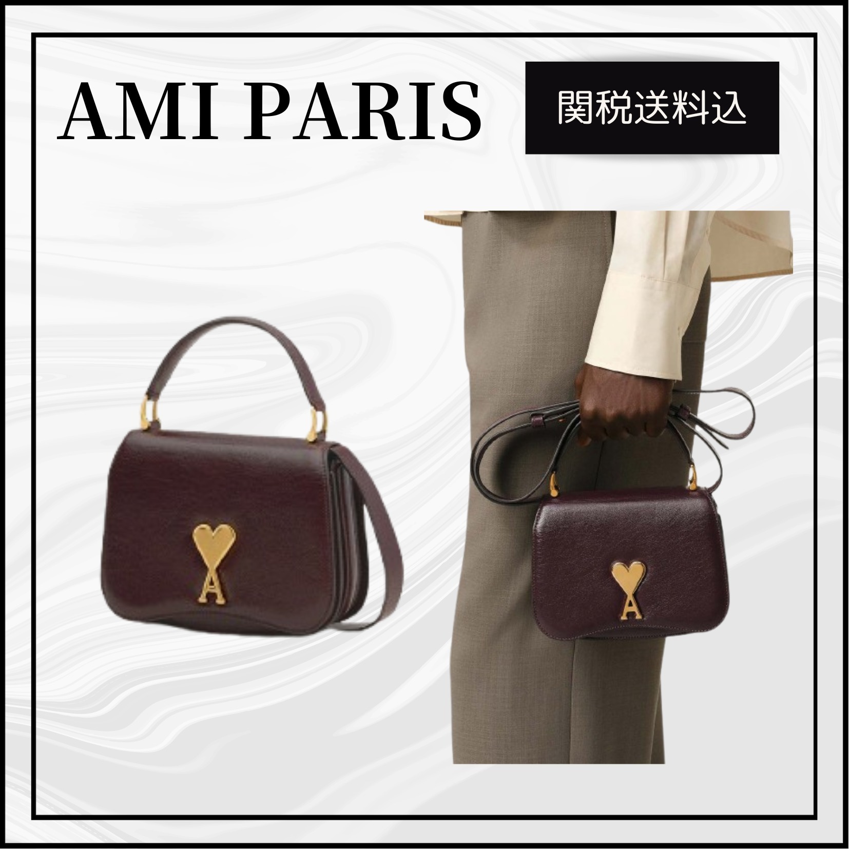 関税送料込★AMI PARIS Paris Paris トップハンドルバッグ