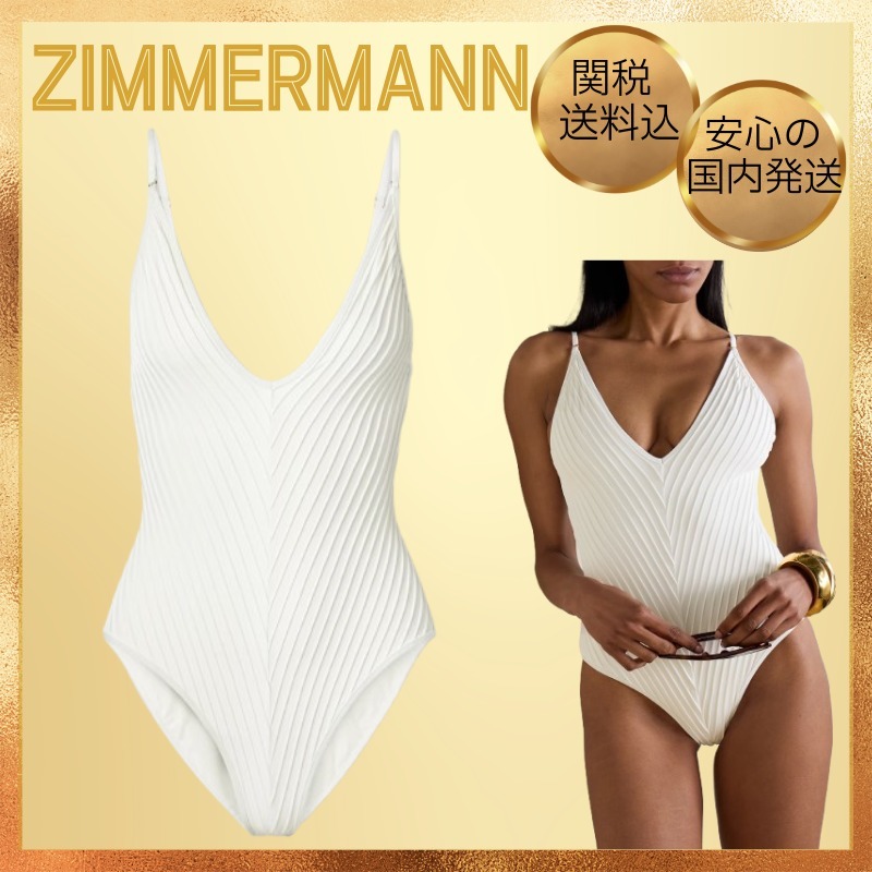 ★Zimmermann★ ピンタック 大人 ワンピース水着 ivory