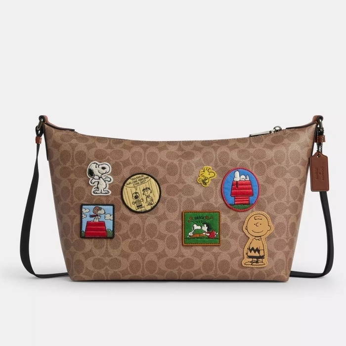 COACH X PEANUTS フィン クロスボディ バッグ キャンバス パッチ