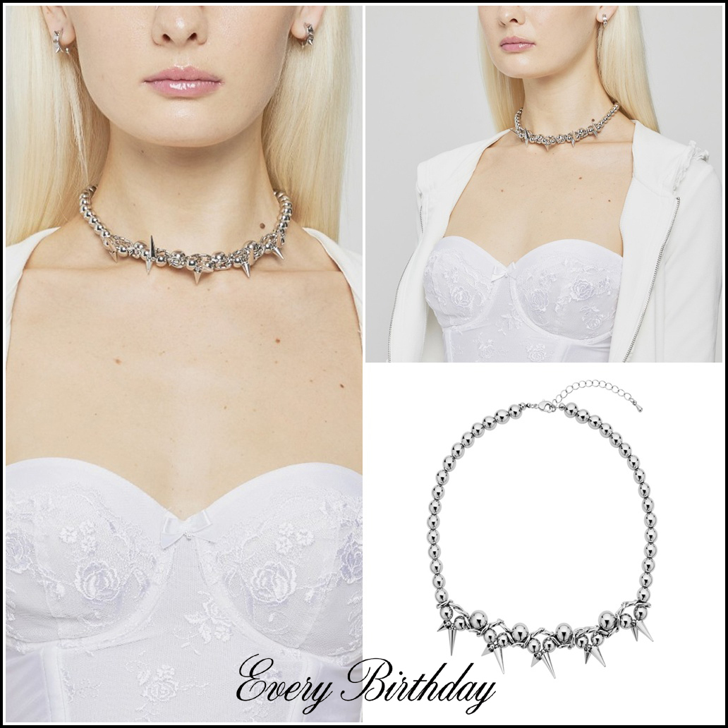 【EVERYBIRTHDAY】Silver Stud Chain ネックレース