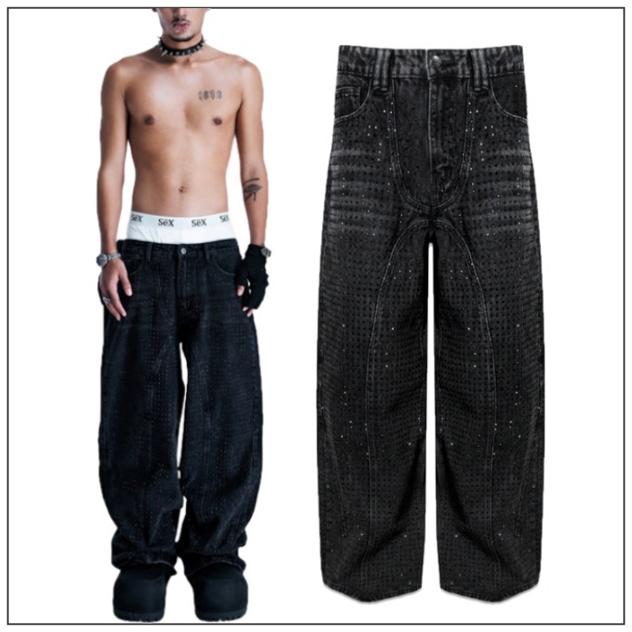 【コジー ワールドワイド】CZ Rhinestone Washed Jeans /デニム