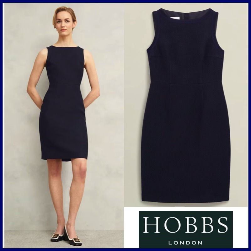 キャサリン妃愛用【HOBBS】高級ツイード♪ネイビーワンピース