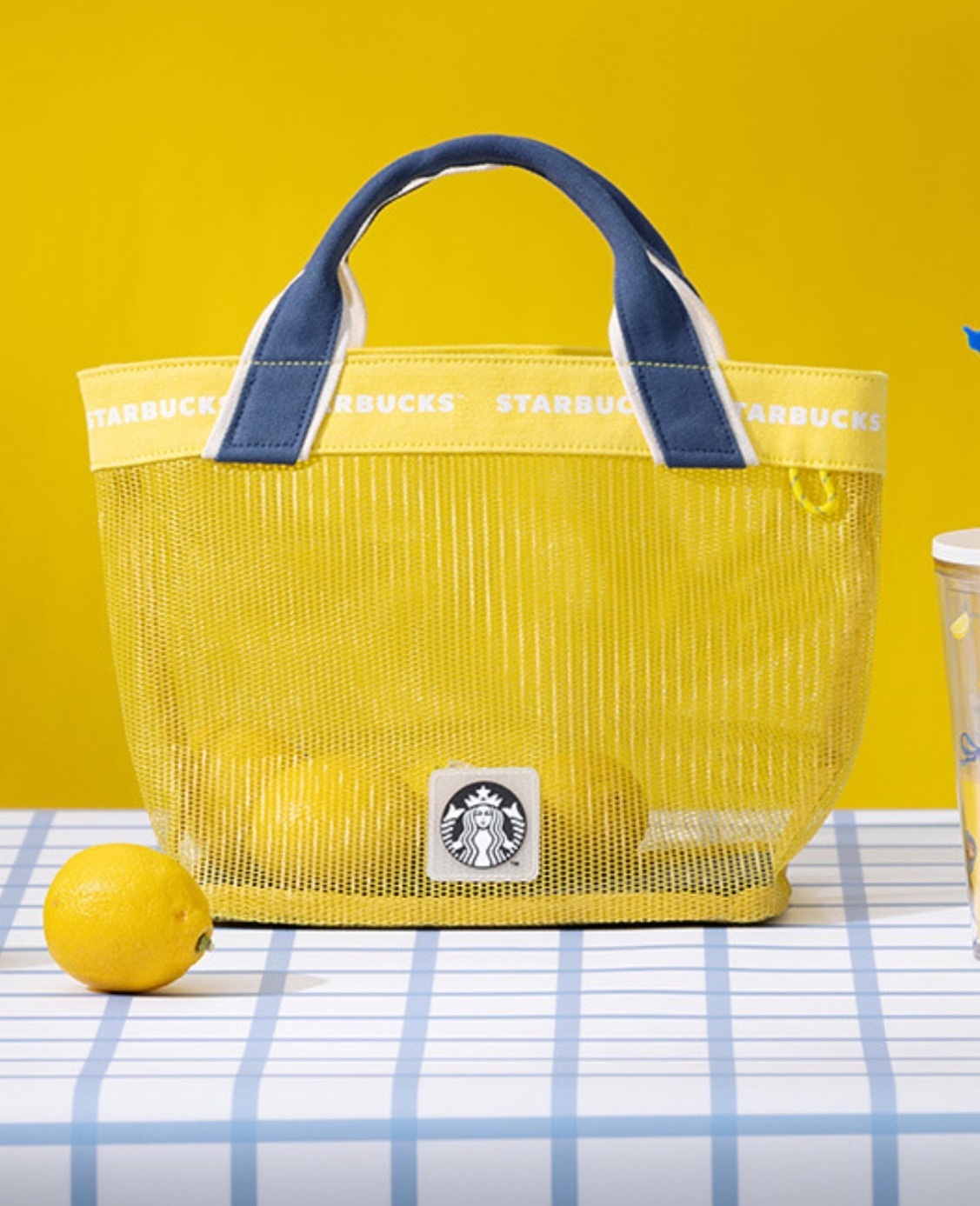 台湾 STARBUCKS スターバックス メッシュトートバッグ イエロー