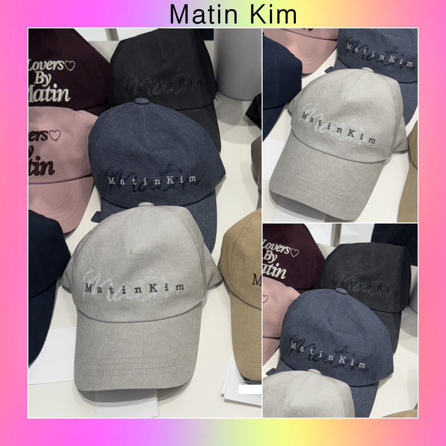 【Matin Kim】韓国人気★COTTON WASHED CRACK LOGO BALL CAP