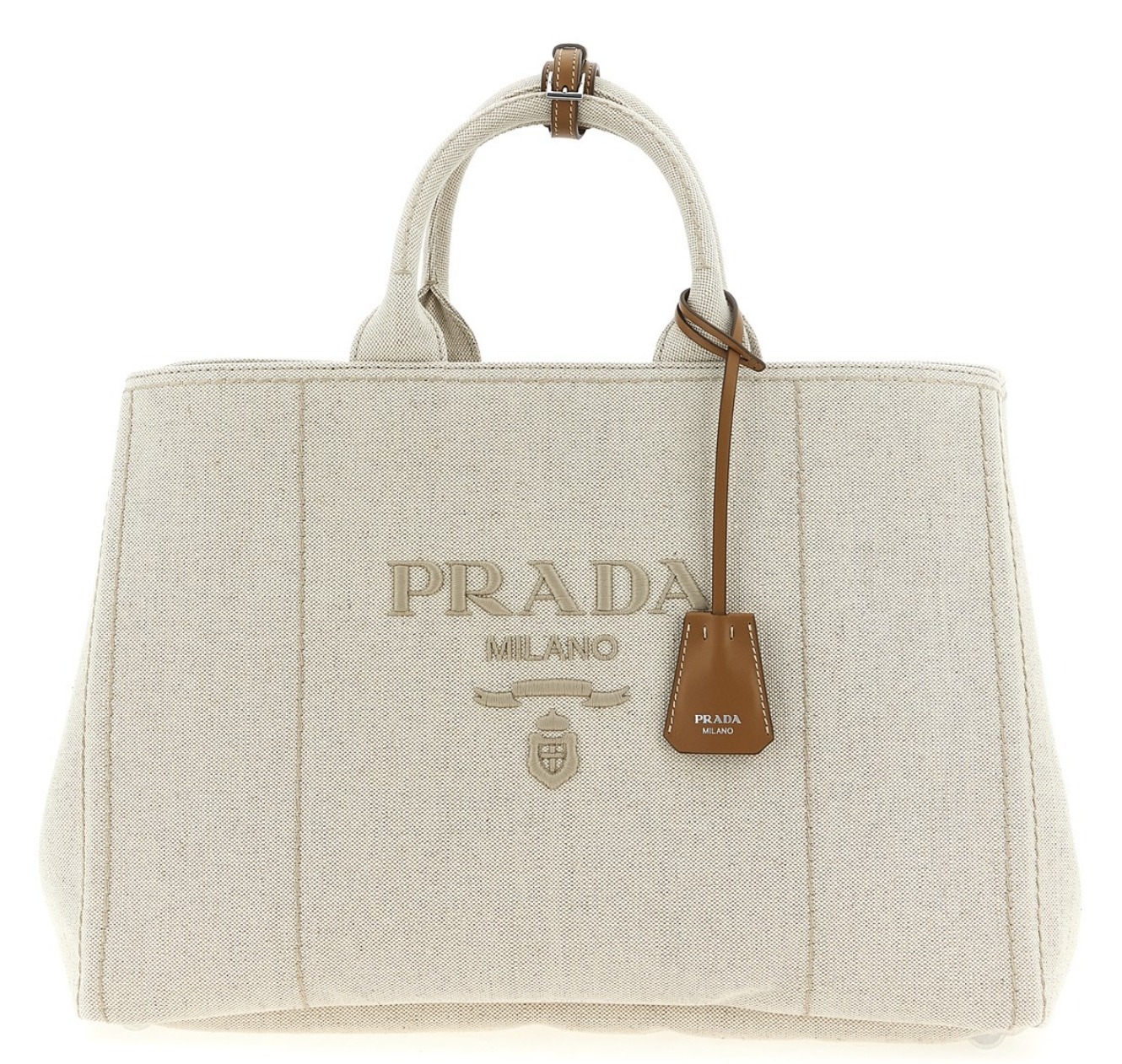 PRADA リネンブレンド トートバッグ