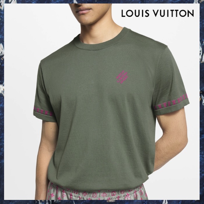 Louis Vuitton《シグネチャー コットンクルーネック》緑色 直営