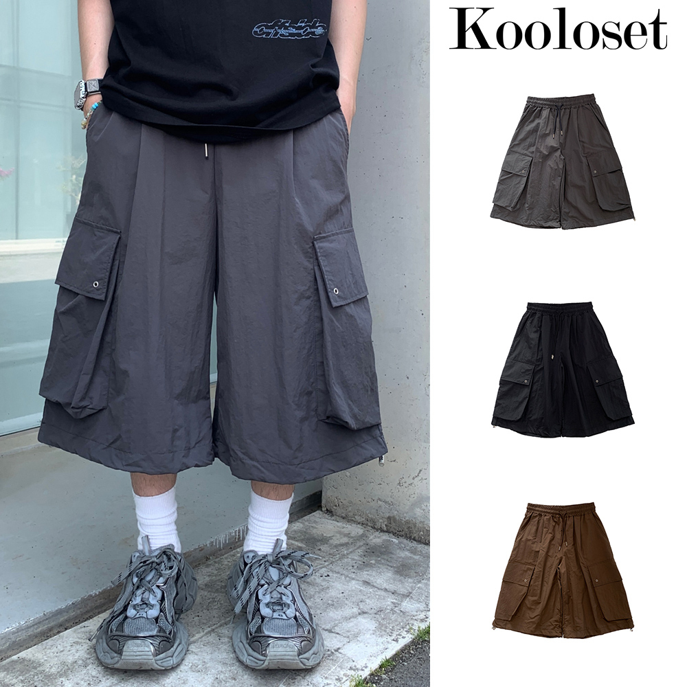 【KOOLOSET】Nylon Big Cargo Bermuda Pants