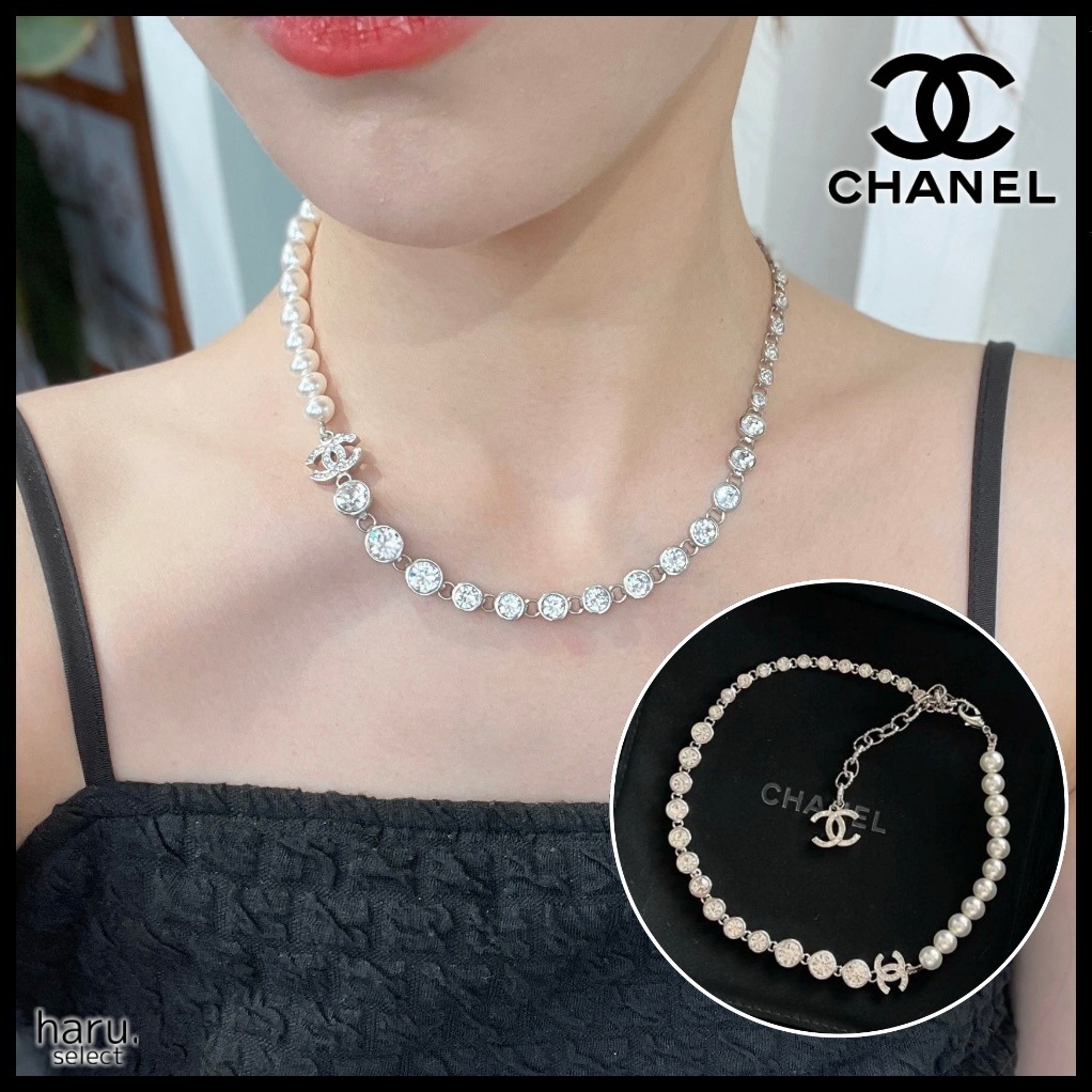 エレガント☆上品【CHANEL】パール＆ラインストーン ネックレス