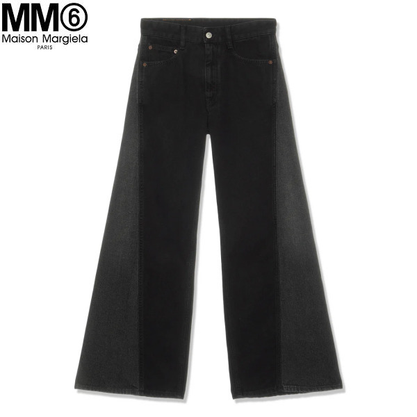 MM6 Maison Margiela ワイドレッグデニムパンツ ブラック