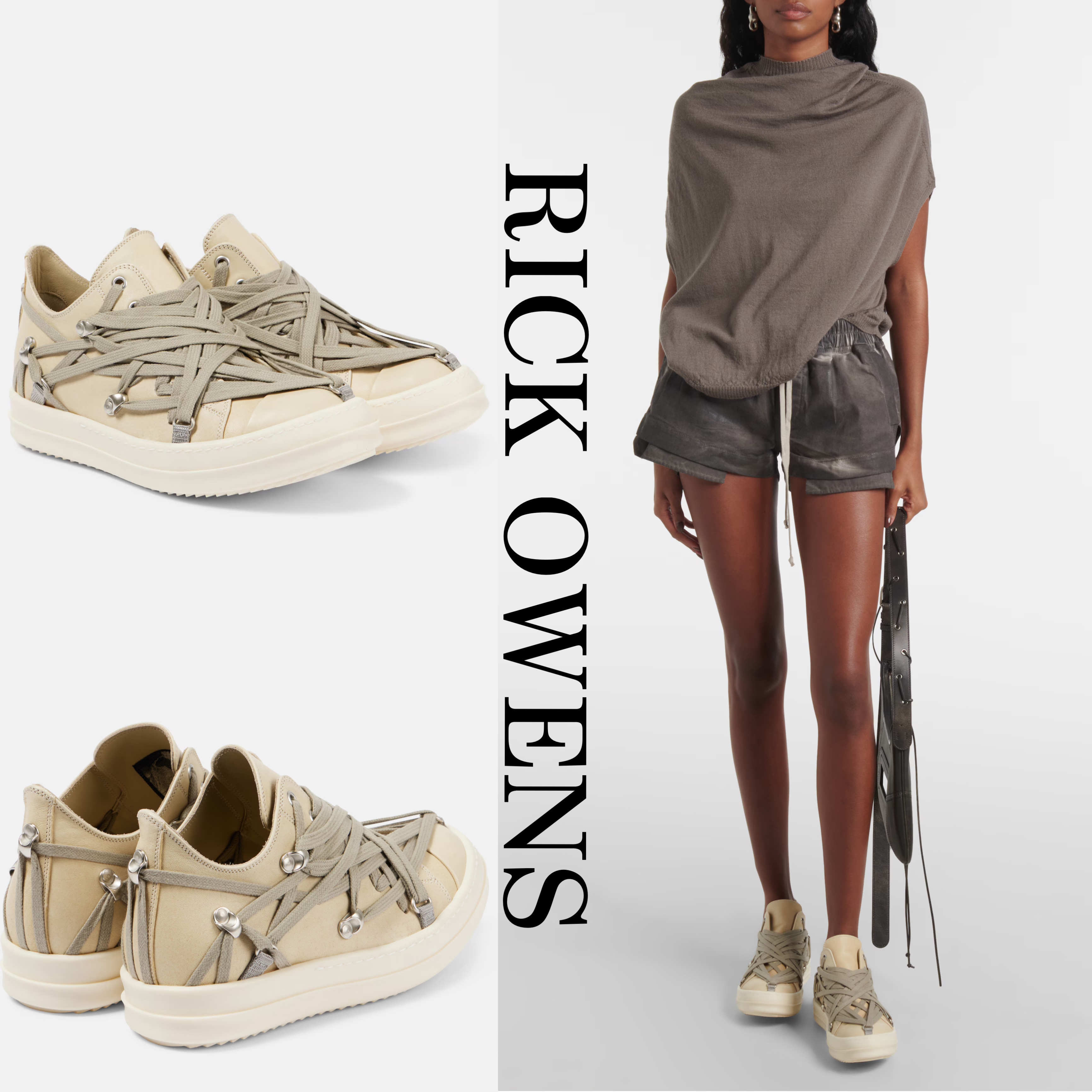 *RICK OWENS* Hollywood Megalace スエードスニーカー
