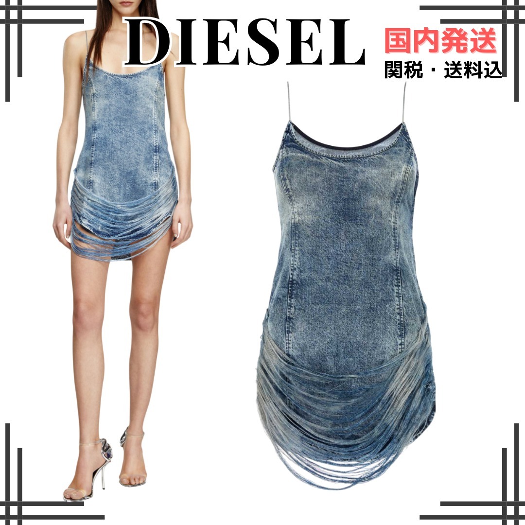 関税*送料込★DIESEL★De-Dra-Short-Fsg デニム ミニ ドレス