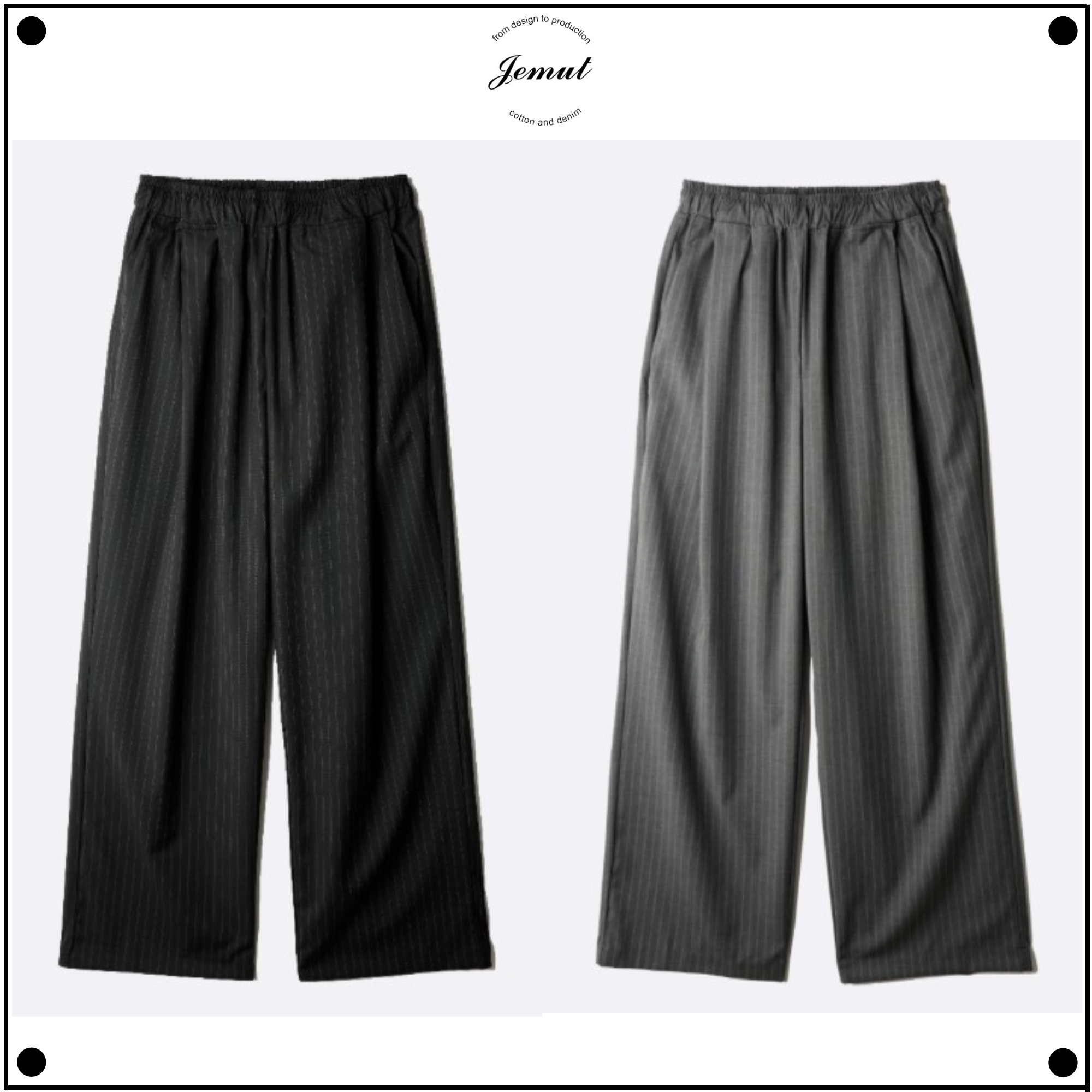 JemutのNoah Double Stripe Banding Slacks 全2色