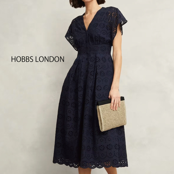 【HOBBS LONDON】Morrab Cotton Broderie Dress モラブ ドレス